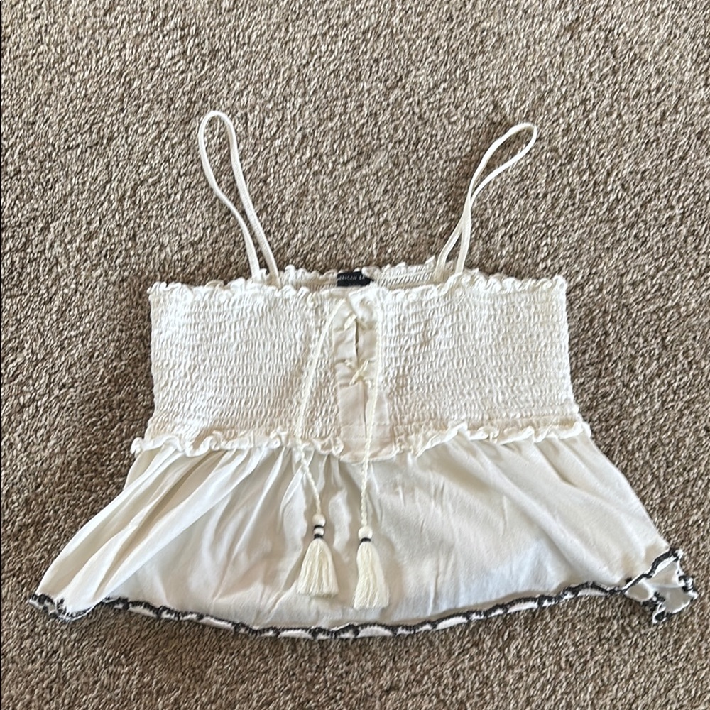 White Smocked Women's Top